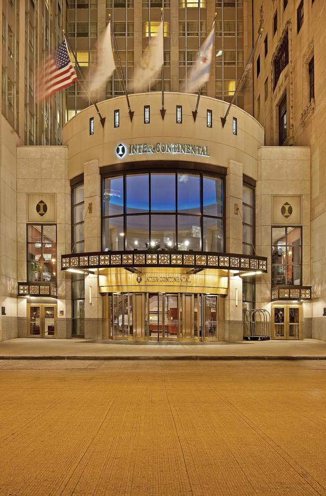 Hotel exterior on Michigan Avenue
