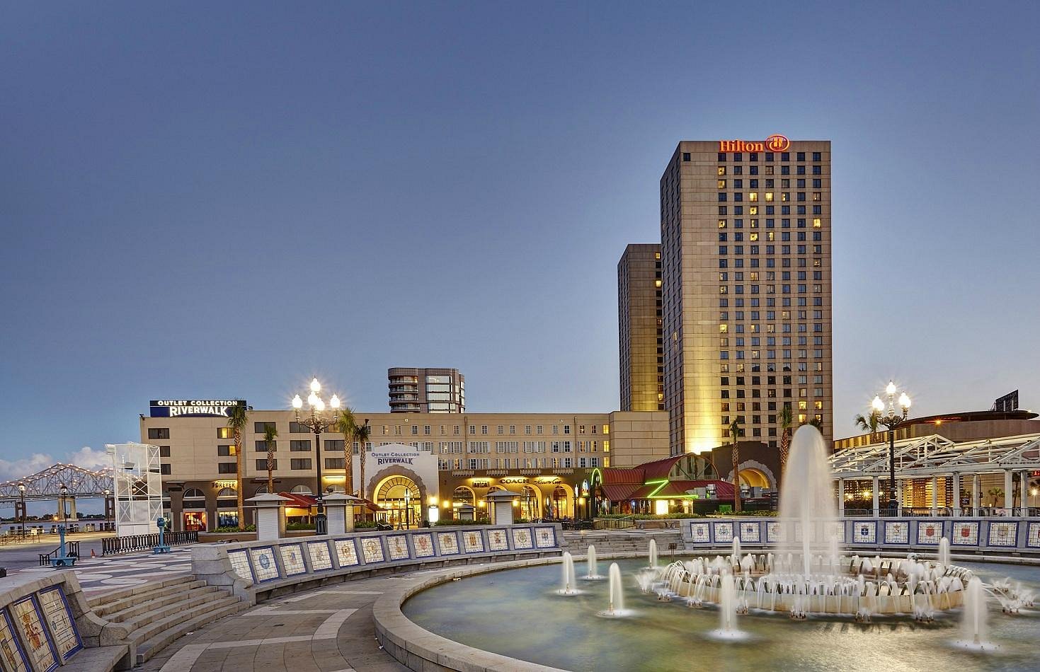 Hilton New Orleans Riverside listing with pricing